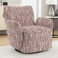 CANMOV 360° Swivel Accent Chair Modern Accent Armchair with Padded Armrest Nursery Chair for Living Room Bedroom Brown