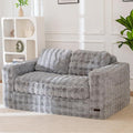 MAXYOYO Loveseat Sofa for Living Room Small Sofa Couch Tufted Boneless Couch Comfy Bean Bag Chair for Small Space Bedroom Apartment No Assembly Needed Grey