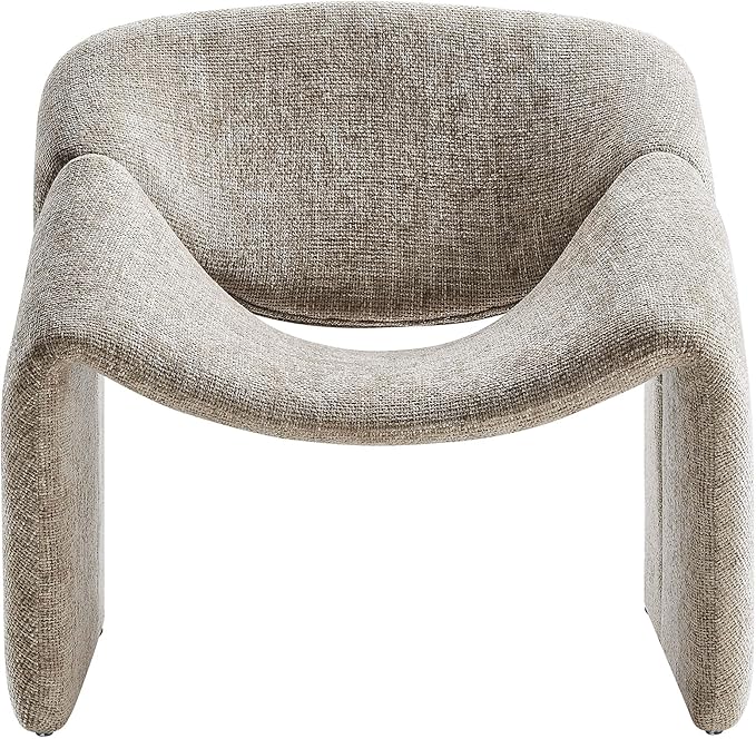 Modway Vivi Chenille Upholstered Accent Khaki-Plush Comfy Armchair Ideal as a Modern Barrel Lounge Reading Chair for Living Room Bedroom or Cozy Corner Seating