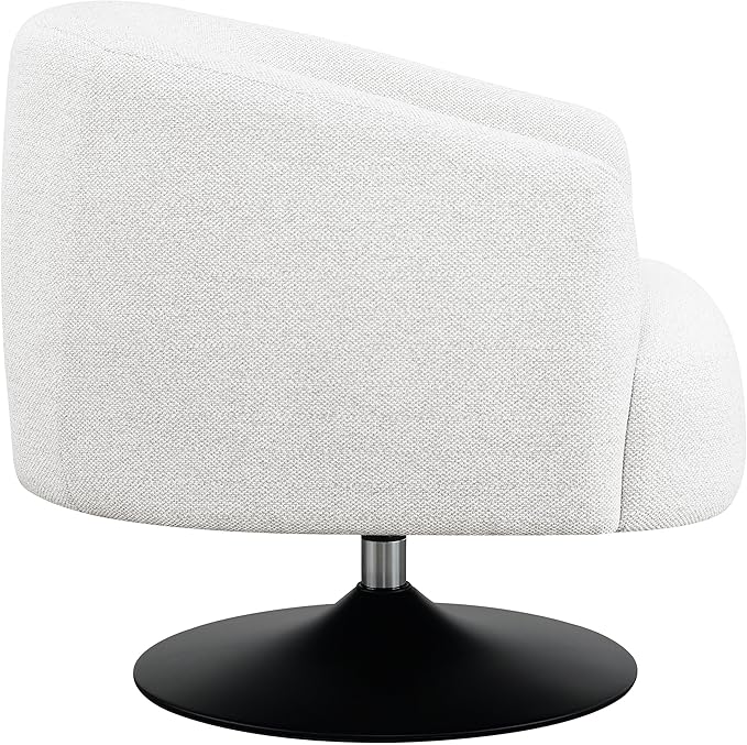 Coaster Home Furnishings - Dave - Boucle Fabric Upholstered Barrel Back Swivel Accent Chair with Pedestal Base Tapered Off Armrests and 360-Degree Swivel - Living Room - Beige - 905739
