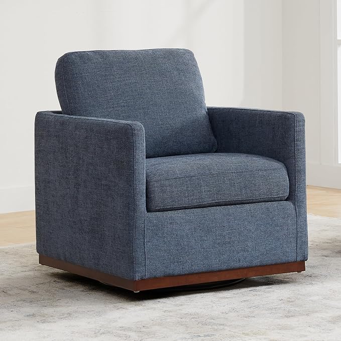 CHITA Swivel Accent Chair FSC Certified Mid Century Modern Arm Chair for Living Room and Bedroom Fully Assembled Blue