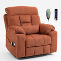 4 Motor Power Lift Recliner Chair for Elderly 400LBS Big Man Oversized Lay Flat Recliner with Massage Heat Zero Gravity Electric Lift Chair Adjustable Headrest Cup Holders Orange