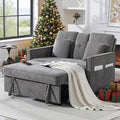 52 Convertible Sofa Bed 3-in-1 Sleeper Sofa with Pull-Out Bed Chenille Couch Folding Loveseat USB Ports &amp Adjustable Backrest Modern Loveseat for Living Room Apartment Grey