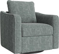 GarveeLife Accent Chair for Living Room 360° Swivel Reading Chair Modern Linen Fabric Armchair for Living Room Comfy Upholstered Single SofaChair Dark Green