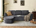 108” Modular Sectional Sofa Boneless Couches for Living Room Deep Seat L-Shape Cloud Couch with Chaise Comfy Sofa Freely Change Configurations No Assembly Required Soft Plush Corduroy Fabric(Grey)