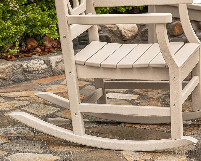 Martha Stewart by POLYWOOD® Chinoiserie Rocking Chair in Sand