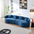 KEIKI 111 Curved Chenille Cloud Sofa Compressed High-Density Foam Boneless Couch No Assembly Modern Sectional with Rolled Arms &amp Pillow Back Ideal for Apartment &amp Studio Spaces