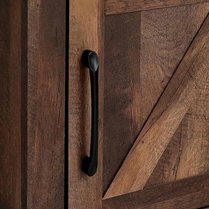Furinno Cabinet Stand with Storage for TV up to 65 Inch 70 Inch Rustic Brown