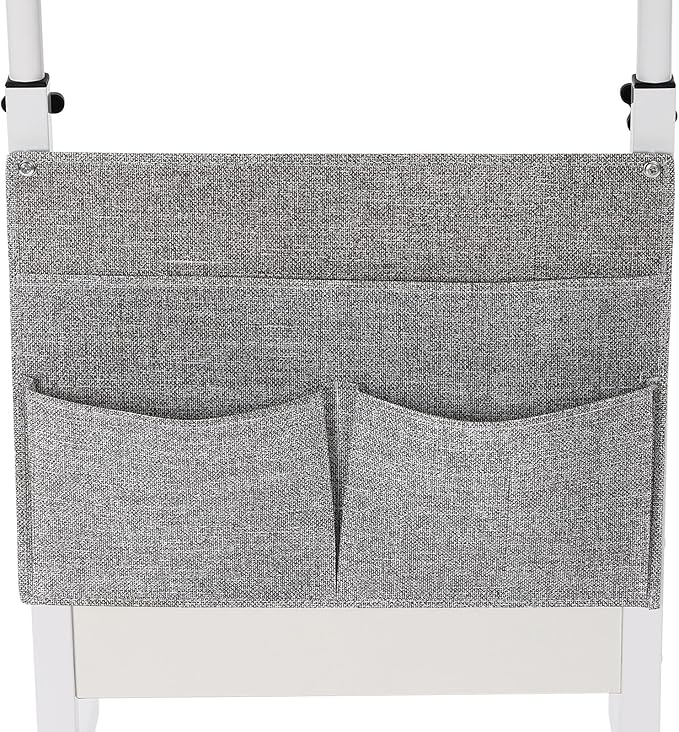 Adjustable Height Standing Desk Portable Mobile Laptop Desk Rolling Computer Stand w/Storage Bag and 360° Swivel Wheels for Small Spaces and Home Offices (White Adjustable Height:32-47in)