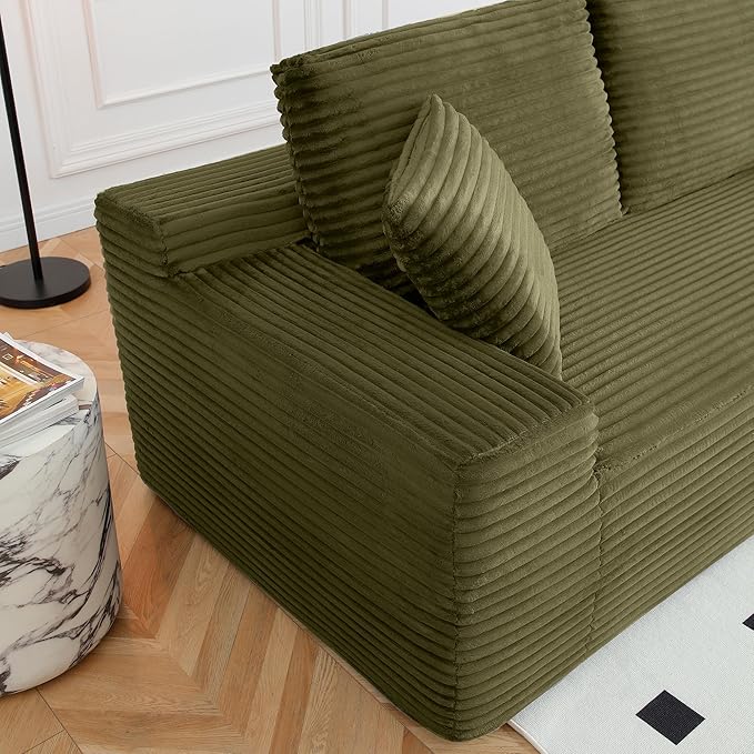 150 Oversized U Shaped Cloud Sectional Couches for Living Room Comfy Fluffy Corduroy Upholstered Boneless Couch Large Modular Sectional Sofa with Ottomans Cup Holder USB Port Console | Storage