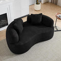 66.93 Inch Curved Loveseat Sofa with High - Density Foam Cushion Full Compression Modular 2-Seater Couch No Assembly Required for Small Spaces &amp Living Room Pure Black
