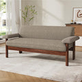 Christopher Knight Home Vincenzo Large Couch Chair Berber Fleece Sofa Upholstered Loveseat Soft Pillow Armchair Rubberwood Legs Couch 72.8 Loveseat Reading Sofa for Living Room Home Rest Brown
