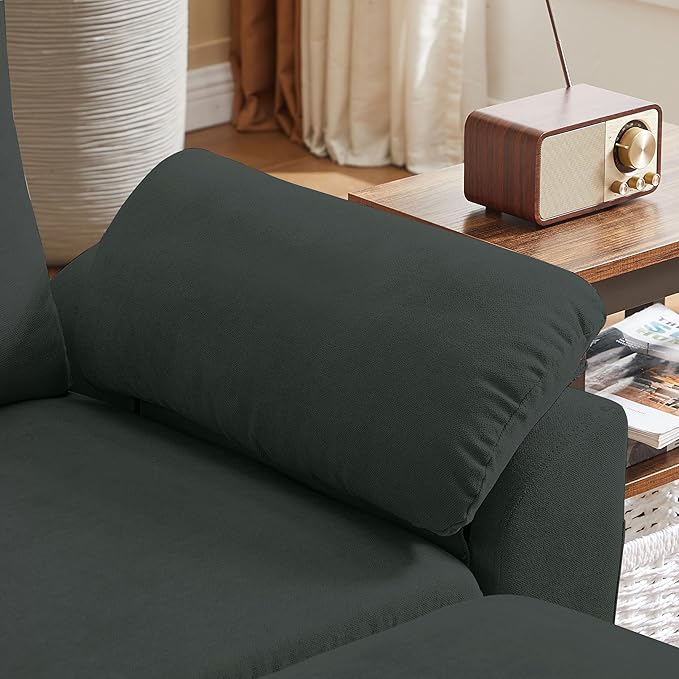 80 Convertible Sectional Sofa Small L Shaped 3 Seat Couch with Reversible Chaise Modern Fabric Sofa Couches for Living Room Apartment and Small Space Black