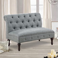 Rosevera Larkin Upholstered Tufted Fine Polyester Chair Loveseat Sofa Bench with Armless Design Easy Assembly for Living Room Bedroom Grey