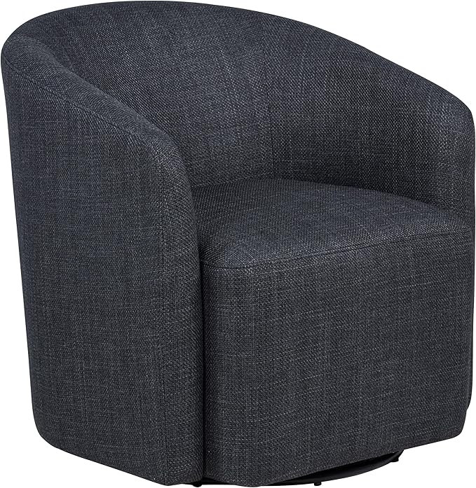 Coaster Home Furnishings - Mossbrook - Wood - Swivel Accent Chair with Barrel Back Foam Cushioning and 360-Degree Rotating Base - Living Room - Anthracite - 903223