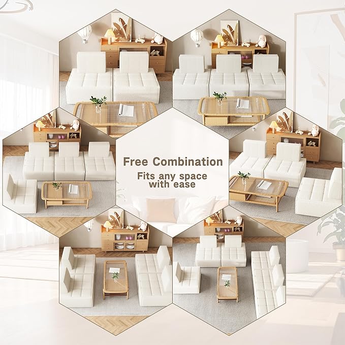 PurrJoys Modular Sectional 3-Seater Sofa 3-Piece Deep Seat Corduroy Lounge Sofa Small 3-Seater Couch for Living Room Bedroom Apartment White