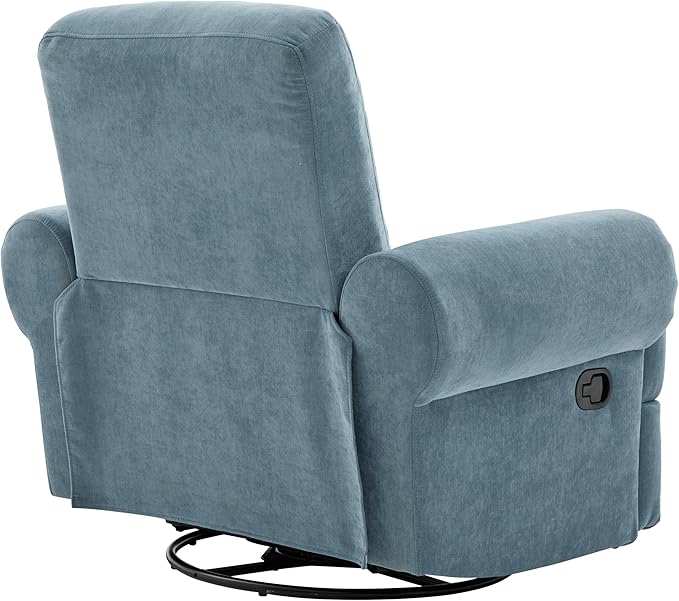 Merax Manual Recliner Sofa Swivel Recliner Rocker Chair with Adjustable Backrest for Living Room Bedroom or Nursery Sky Blue