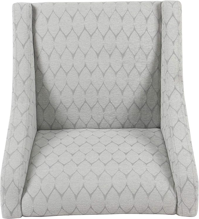 Homepop Home Decor | Upholstered Classic Swoop Arm Accent Chair | Accent Chairs for Living Room &amp Bedroom | Decorative Home Furniture Gray Leaf