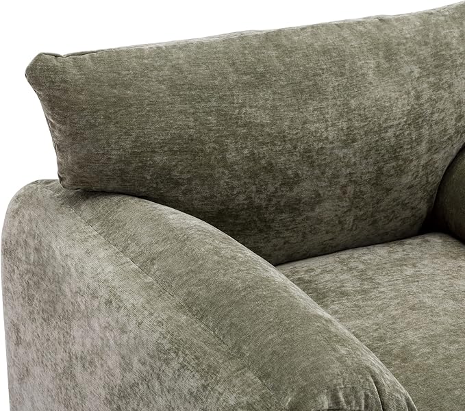 Modern Style Chenille Oversized Armchair Accent Chair Single Sofa Lounge Chair 38.6'' W for Living Room BedroomMatcha Green (Matcha Green@Chenille-1)