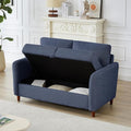 Loveseat Sofa Couch with Storage Small Couches for Small Spaces Comfy Love Seats for Living Room 2 Seater Sofa for Bedroom (Dark Blue 2-Seat)