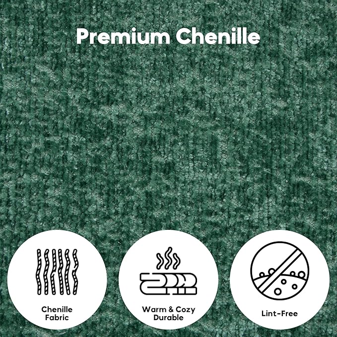 Convertible Sleeper Sofa Bed with Fixed-Shape Frame Floor Sofa Lounge Couch with Cylindrical Pillow Chenille Folding Mattress Couch for Living Room Bedroom-Dark Green