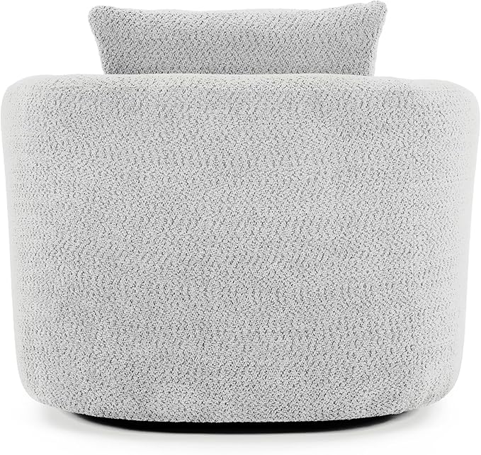 360-Degree Swivel Accent Chair 38.2 Chenille Upholstered Swivel Barrel Sofa Chair with a Throw Pillow Ergonomic Rounded Armrests Single Sofa for Living Room Office