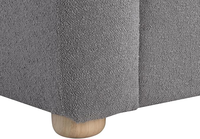 Studio Living® Jennifer 36.6 Arm Chair Modern Style Pocket Coil Comfort Natural Wood Legs Boucle Fabric Gray