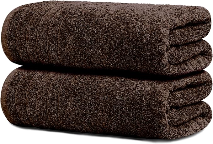 Tens Towels Pack of 2 Extra Large Bath Sheets 35 x 70 Inches 100% Cotton Larger &amp Lighter Weight Quicker to Dry Super Soft &amp Absorbent Oversized Bath Towels Brown