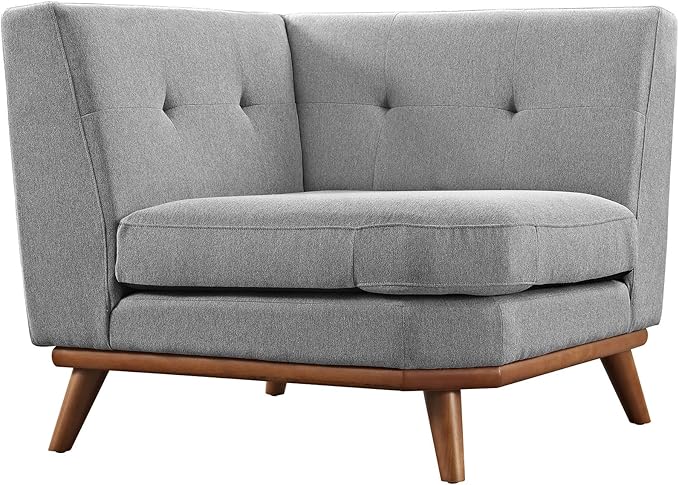 ModwayEEI-1796-GRYEngage Mid-Century Modern Upholstered Fabric Living RoomCorner SofaExpectation Gray