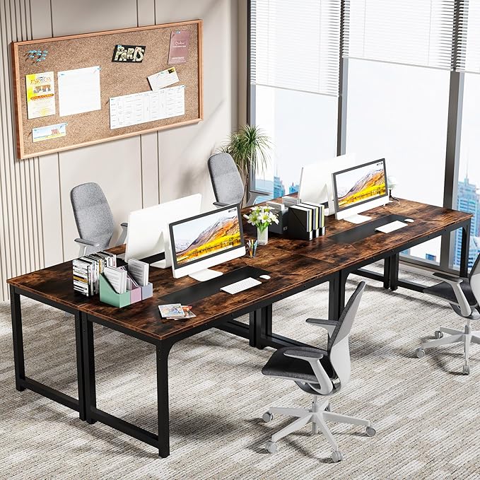 Little Tree 78.7 Inch X Large Executive Computer Desk Home Office Workstation