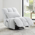 Watson &amp Whitely Oversized Power Recliner Chair for Adults Swivel Rocker Recliner Chair with Lumbar Support Ultra-Comfy Glider Recliner for Living Room Theater Seating Single Sofa Grey