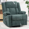 Swivel Rocker Recliner for Adults Manual Lazy Boy Recliner Chair with Cup Holders 360 Degree Rotating Nursery Rocking Chair Glider Recliner for Living Room (Green)