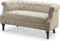 Rosevera C18-1 (1-B) Garner Chesterfield Settee Loveseat Beige