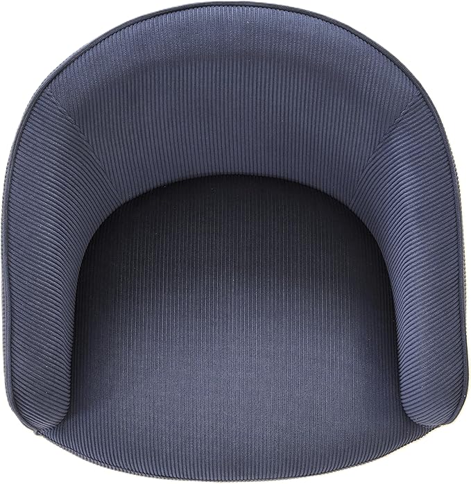 Modern Corduroy Accent Chair with Gold Metal Legs Channel Back Design and Soft Upholstery Comfortable Seating for Living Room Bedroom or Office Blue