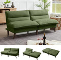 Convertible Futon Sofa Bed Modern Folding Futon Couch with 3-Level Adjustable Backrest Sleeper Loveseat Sofa Recliner Couch for Living Room Apartment Green