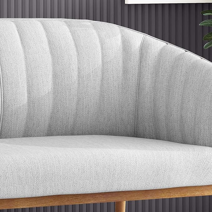 Great Deal Furniture Noble House Galena Mid-Century Fabric Loveseat in Mity Gray