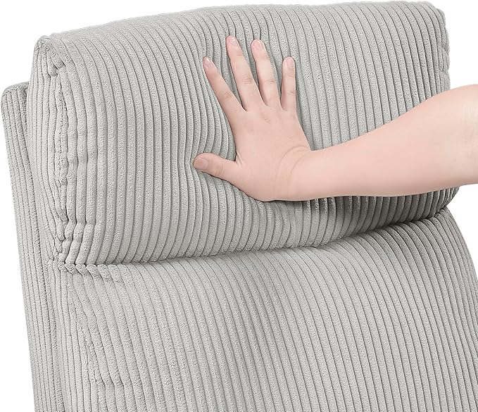 Lexicon Power Lift Recliner Chair for Elderly with Remote Control Gentle Lift Motion Side Pocket Armrest Corduroy Upholstered Electric Recliner for Living Room/Bedroom Easy Assembly Light Gray