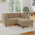 65 L Shaped Modular Sectional Sofa Couch Upholstered Cloud Sofa Bed with Deep Seat for Living Room Bedroom and Apartment Comfy Fluffy Sleeper Sofa with Movable Ottoman