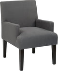 OSP Home Furnishings Main Street Upholstered Guest Chair with Espresso Finish Accents Woven Charcoal Fabric