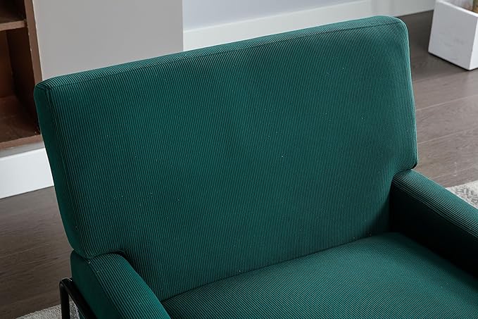Accent Chair - Modern Industrial Slant Armchair with Metal Frame - Premium High Density Soft Single Chair for Living Room Bedroom