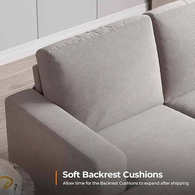 Fadware Sofa Couch 3 Seater Sofa with Suppleness Armrests Fabric Deep Seat Sofa with Upholstered Cushion&amp Backrests Modern Comfy Couch for Living Room Apartment