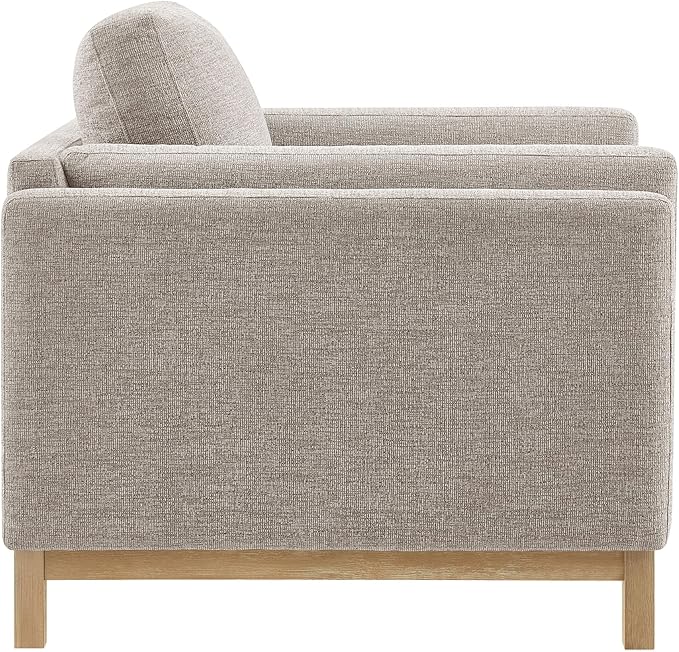 Modway Roscoe Fabric Armchair in Pewter - Comfortable Deep Seat Accent Chair with Arms for Living Room or Bedroom