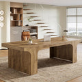 Tribesigns 70.9-Inch Executive Desk Large Wooden Computer Office Desk Modern Writing Table Business Workspace Home Office Furniture with Arched Design Rustic Wood Grain
