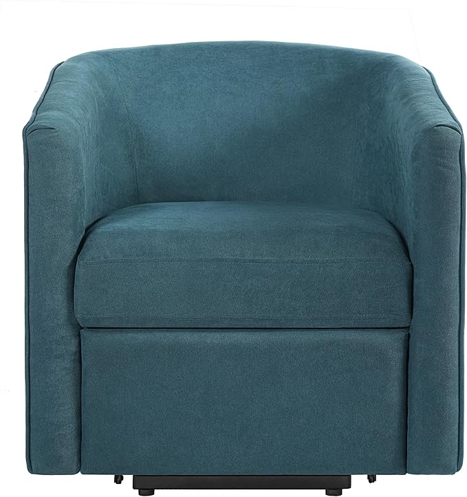Power Lift Recliner Chair for Seniors Barrel Shape Recliner Chair with Footrest and Side Pocket Curved Armrests Lift Assist Lounge Chair Electric Lift Chair for Living Room (Blue12)