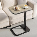 Adjustable Height TV Tray Table with Bumper Rounded Corner Design &amp Flip-top Side Table for Bedroom Living Room Bathroom and Study End Table for Eating Dinner or Laptop Gray