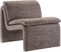 Modway Lume Curved Lounge Chair in Antique Boucle Fabric – Modern Upholstered Armless Accent Chair with Padded Cushion - Unique Slipper Chair for Bedroom or Living Room