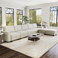 140 Large u Shaped Couch Oversized Modular Sectional Sofa with Storage Ottoman 7-Seater Comfy Combination Sofa Deep Seat Couches for Living Room Beige