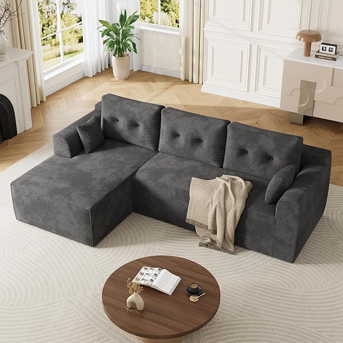 105 Inch Cloud Sectional Couch for Living Room Modular Sectional Sofa with Deep Deat No Assembly Needed Boneless Sofa with l Shaped Chaise