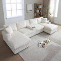 U-Shaped Sectional Cloud Sofa with Storage Console and Cupholders 126-Inch U-Shaped Symmetrical Corduroy Sectional Couch W/2 Chaise LoungesUSB-C Ports &amp 2 Pillows