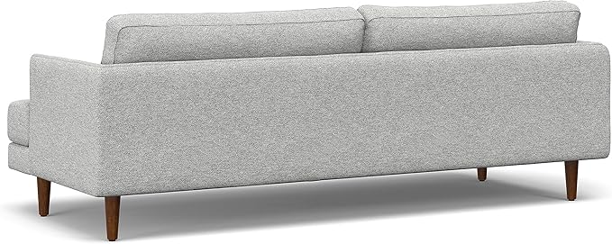 SIMPLIHOME Livingston 90-inch Wide Sofa in Mist Grey Woven-Blend Fabric Handcrafted Mid-Century Modern Oversized 3-Seater Couch Sofa for Living Room or Family Room Solid Wood Frame